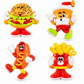 4 Assorted Designs Small Food Character Squishy Toy Set | AL1093