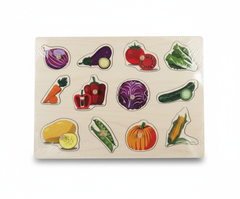 Kids Vegetables Educational Wooden Puzzle Board - Arabic Labels | AL4476