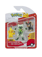 Pokemon Battle Figure 3-Pack - Litleo, Pikachu & Floragato Official Detailed Figures | PKW4087