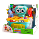 Hola 9-in-1 Robot Workbench Toy - Educational Tool Set with Drill, Saw, Hammer & Shape Sorter | HA8975
