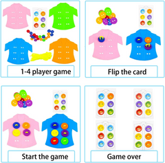 Kids Clothes Button Board Game - Educational Matching & Lacing Set | 5100