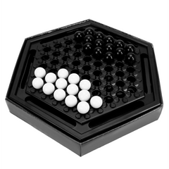 Classic Abalone Strategy Board Game - Hexagonal Board with Black & White Marbles | AL0407