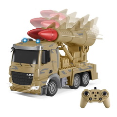 RC Military Missile Truck 1:24 with Rotating Launcher, Lights & Sound - Brown | HT111 / HT1110