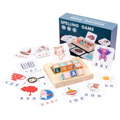 Wooden Spelling Game Flash Card Early Learning Toy | 589-3