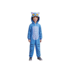 Blue Demon Cat Halloween Costume for Children - Hooded Jumpsuit | 95278