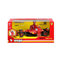Bburago Ferrari SF-24 #16 Charles Leclerc 1:24 Die-Cast Model Car with Driver Figurine | 18-26823L