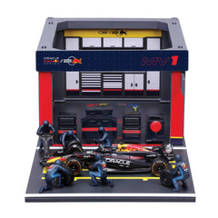 Bburago Red Bull RB20 #1 Max Verstappen 2024 Pit Pass 1:43 Die-Cast Diorama Set | 18-38453V