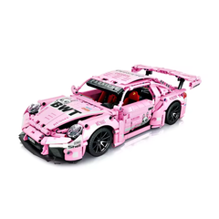 MJI, Creative LEGO-style construction sets, 1388pcs ABS MOC Technic Speed Sport Racing Car - Pink | MJI-8616