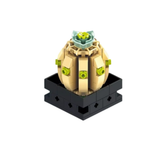 MJI, Creative LEGO-style construction sets, Mini Puzzle Bricks Succulents Potted Plant Building Blocks - 94 Pcs - Green/Beige | MJI-13008