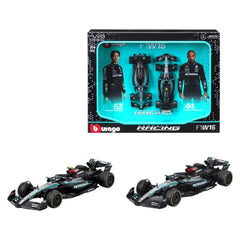 Bburago Mercedes-AMG F1 W15 #63 George Russell & #44 Lewis Hamilton 2024 2-Pack 1:43 Die-Cast Model Cars