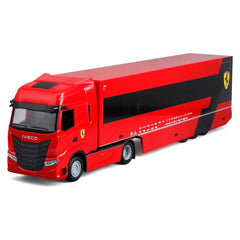 Bburago IVECO S-Way S70 Racing Hauler with Ferrari SF-24 #16 Charles Leclerc 2024 1:43 Die-Cast Set