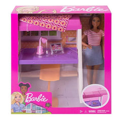 Barbie Bedroom Furniture Playset with Doll & Accessories | FXG52