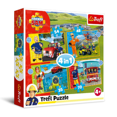 Trefl 4-in-1 Brave Fireman Sam Puzzle - 35-70 Pcs | 34387