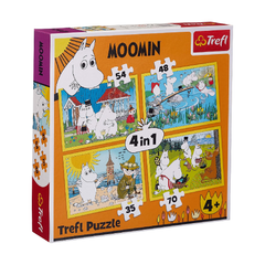 Trefl 4-in-1 Happy Day Moomins Puzzle - 35-70 Pcs | 34368