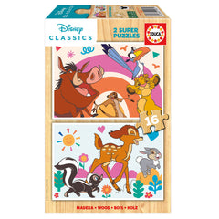 Educa Disney Classics 2 Super Puzzles - Wooden - 16 pcs | 19981