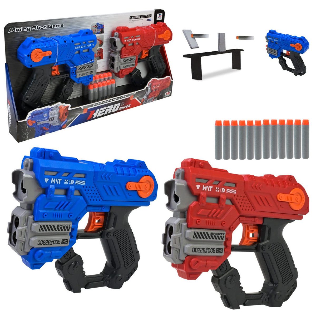 Aiming Shot Game Shooting Bullet Gun Playset - Blue | 9009A-4