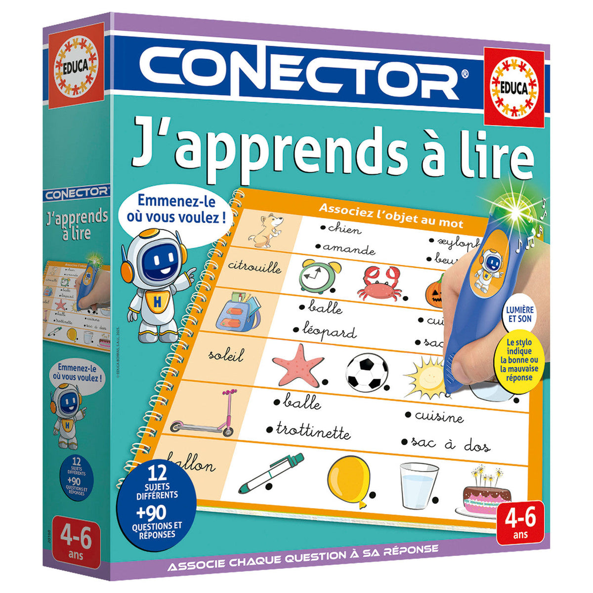 Educa 20168 - Conector: J’apprends à Lire Learning Game (Interactive Pen + 12 Boards) | 20168