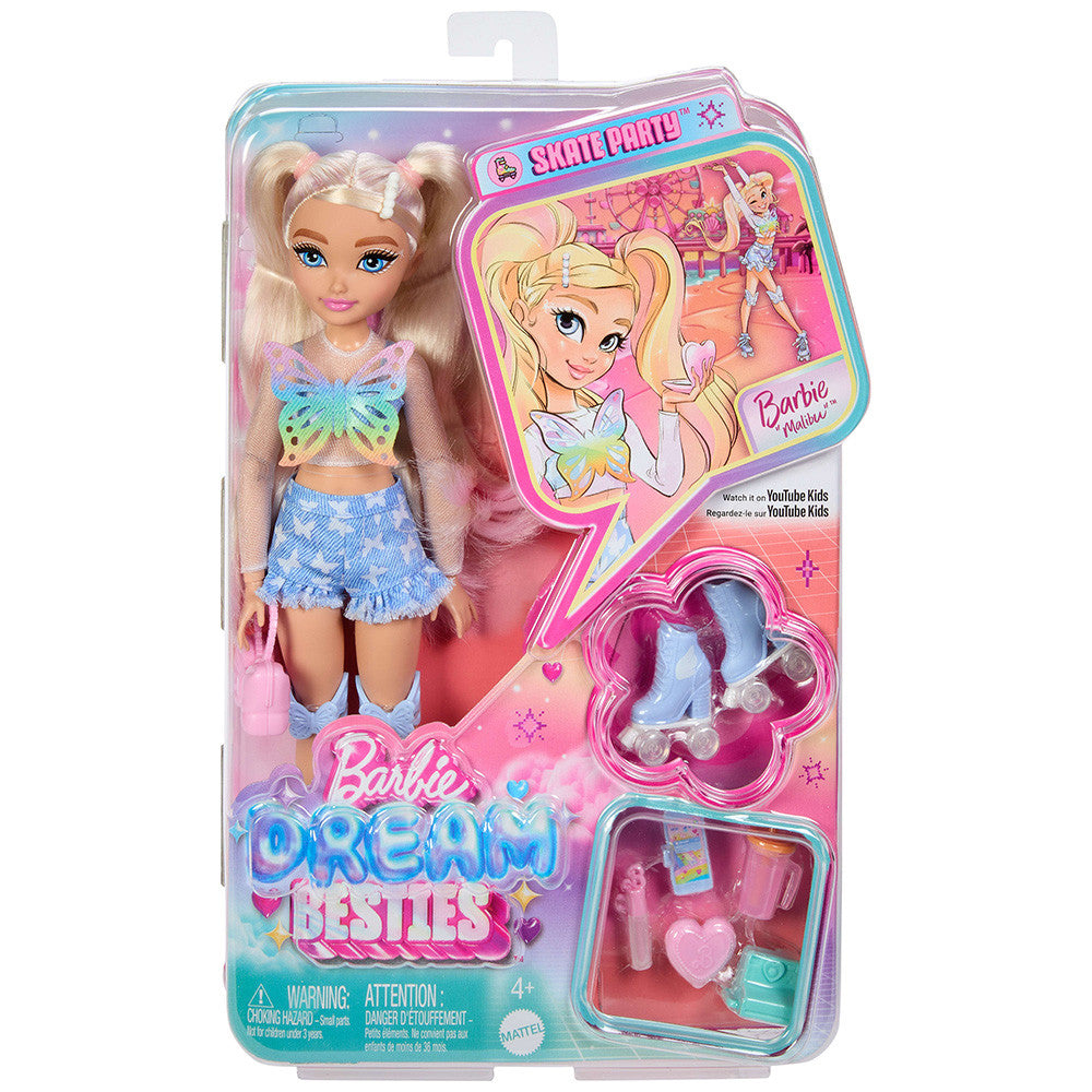 Barbie Dream Besties Roller Skater Malibu Doll | MTBBJFX96