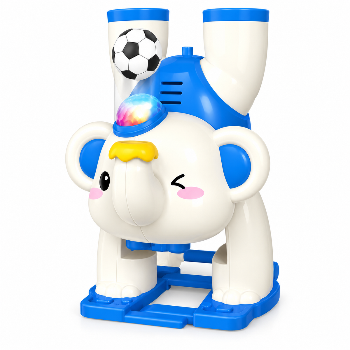 HK Elephant Musician Ball-Blowing Toy with Music & Light - Blue | 677B