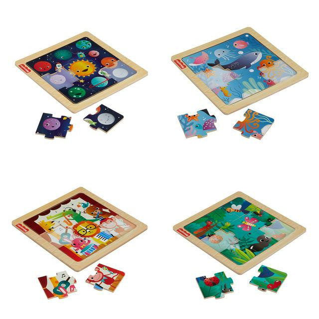 Fisher‑Price Wooden Jigsaw Puzzle Assortment | MTFPHXV15