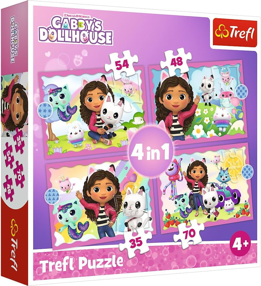 Trefl 4‑in‑1 “Gabby’s Adventures” Puzzle | 34620