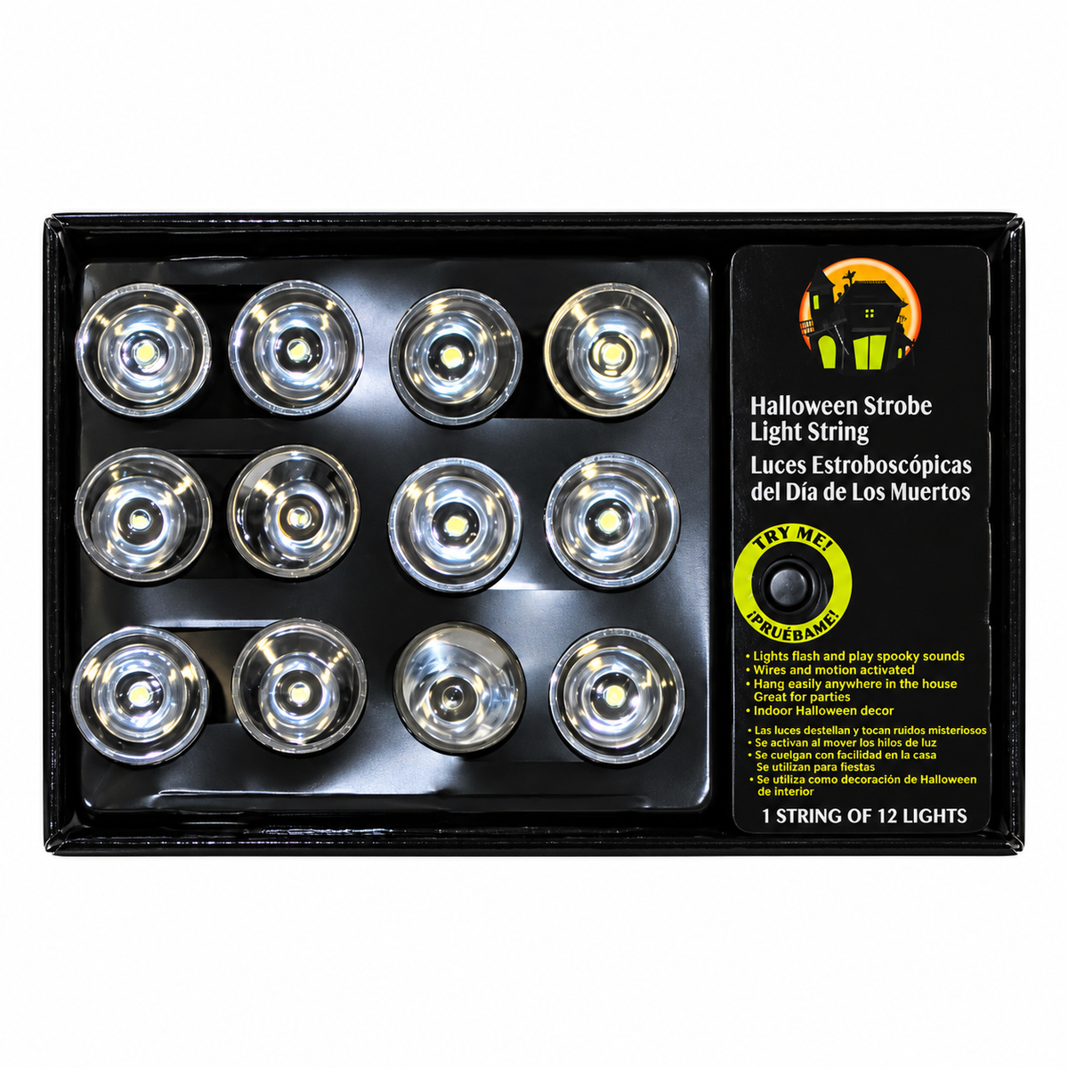 Halloween Strobe Light String - 12 Lights | DS2078