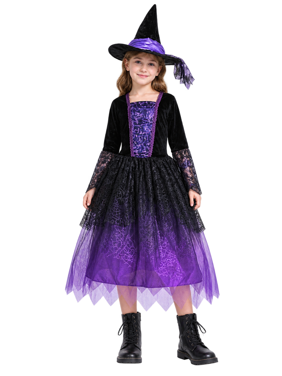 Purple Witch Costume with Dress & Hat | 95034