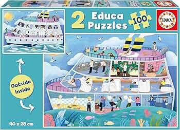 Educa 2 Outside–Inside Ship Puzzles - 100 pcs | 19958