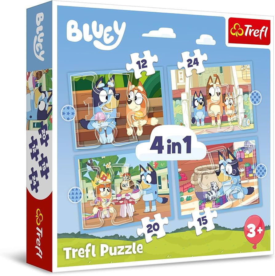 Trefl 4‑in‑1 “Bluey & His World” Puzzle | 34637