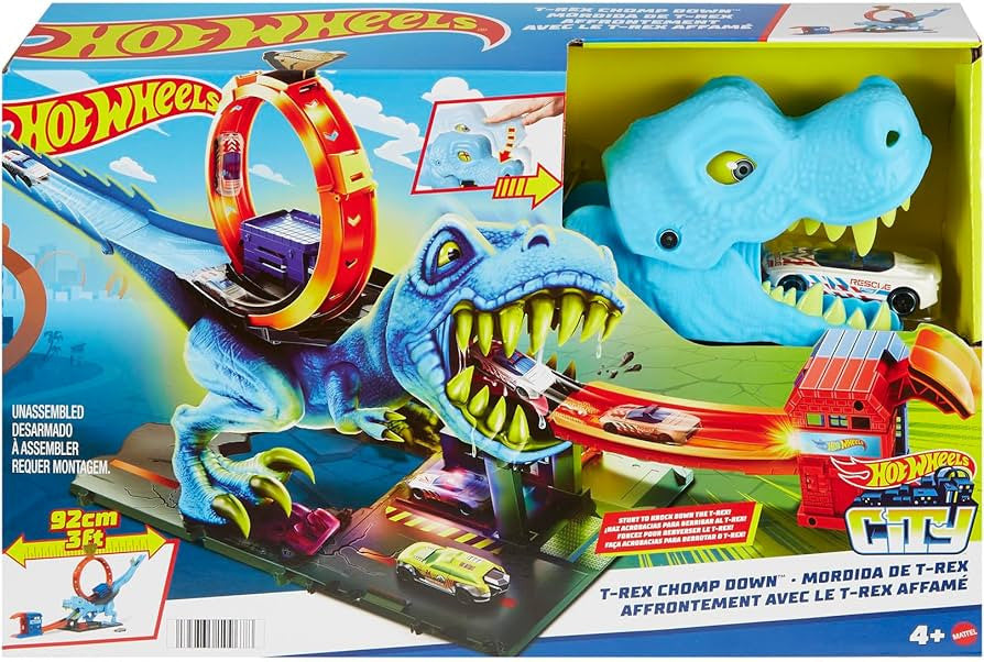 Hot Wheels City T-Rex Chomp-Down Playset | MTHWHKX42