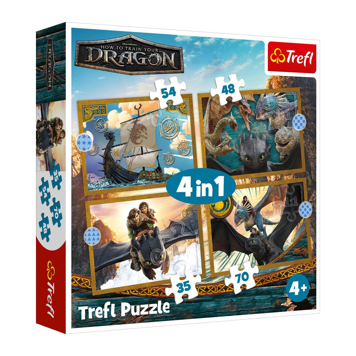 Trefl 4‑in‑1 “How to Train Your Dragon” Puzzle | 34678