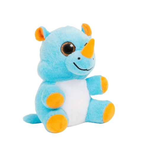 Blue Rhinoceros Plush Toy 20 cm - Soft Cute Stuffed Animal | 547-1
