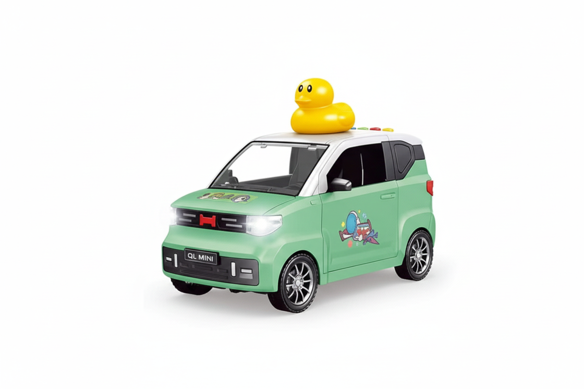 Cartoon Duck-Top Music & Light Mini Car Toy - Green | 319-1/1