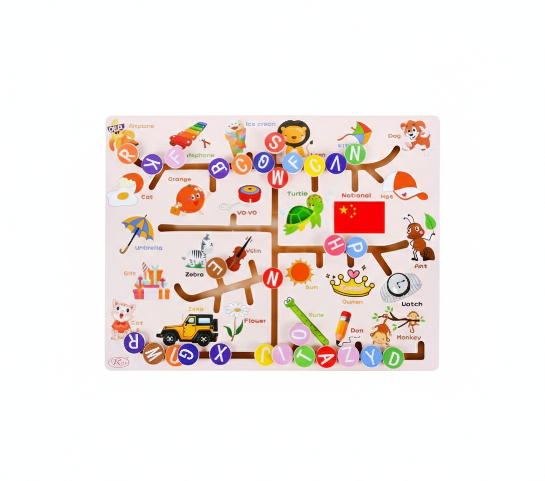 Kids English Alphabet Maze Educational Wooden Puzzle Board | AL4464