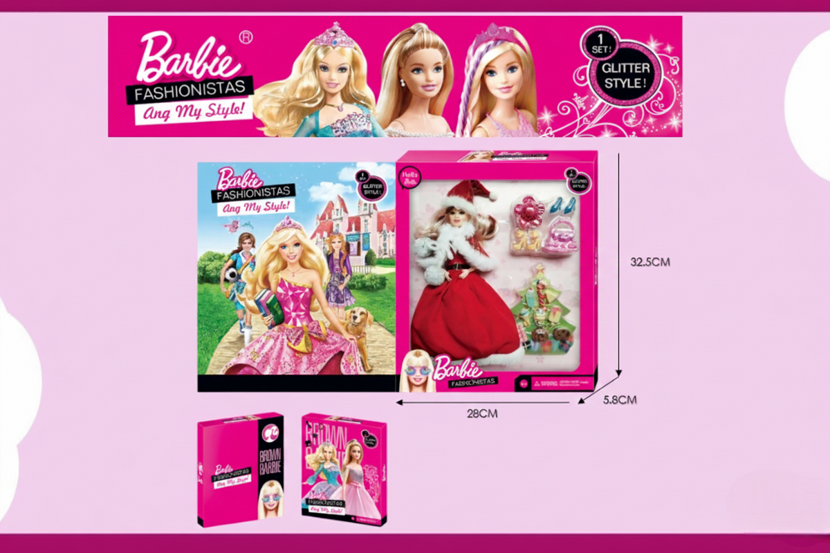 Barbie Fashionistas Christmas Edition - Holiday Doll with Dress, Shoes & Accessories Gift Box | lc008-36