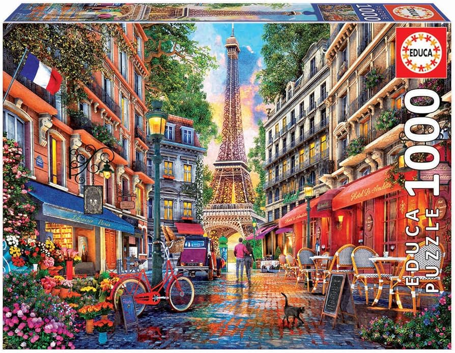 Educa Paris Street Café with Eiffel Tower 1000-Piece Puzzle | 19019