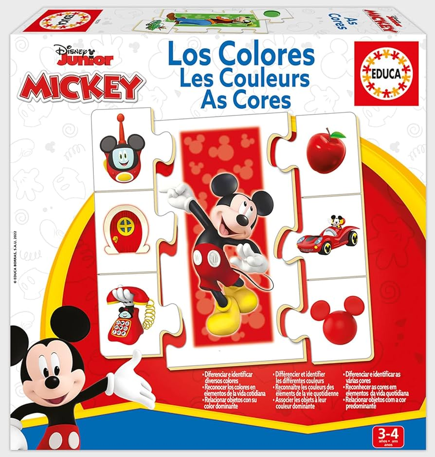 EDUCA Disney Junior Mickey - Color Learning Puzzle Game | 19329