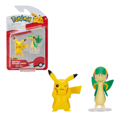 Pokemon Battle Figure Pack - Pikachu & Snivy Official Detailed Figures 5 cm Each | PKW4066