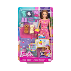 Barbie Doll and Play Set with 2 Toy Dogs | TE50622