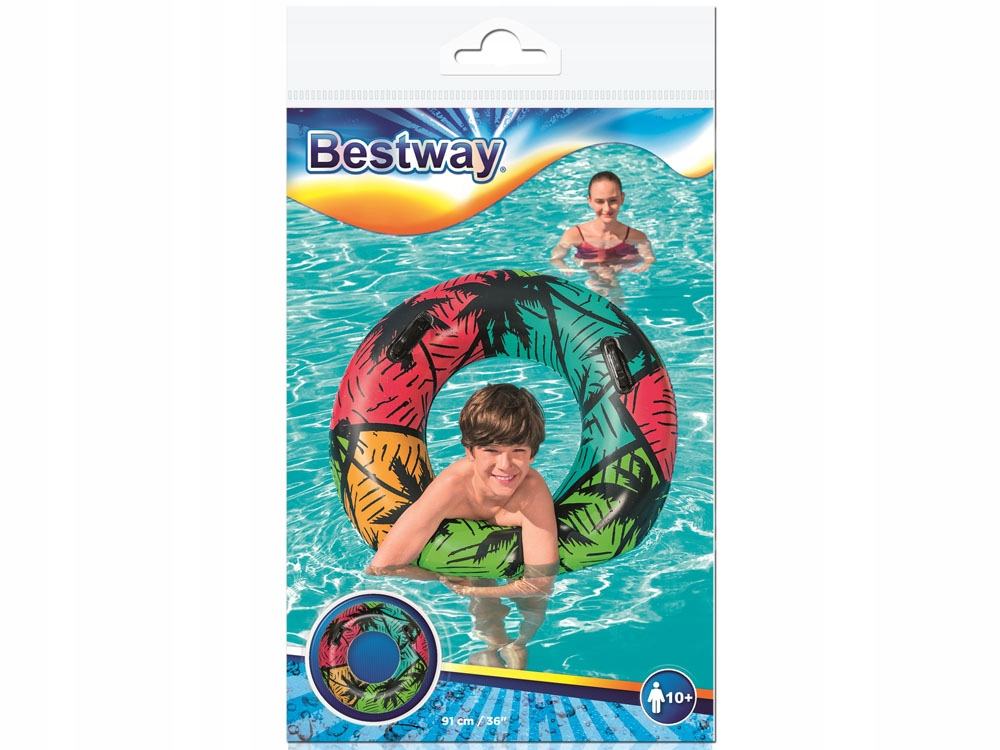 Bestway Inflatable Neon Tropic Swim Ring - Palm Paradise | P-36350