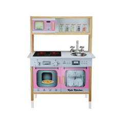 Kids Wooden Kitchen Playset with LED Stove - 70×101×33 cm | OK14003