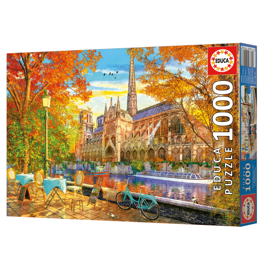 Educa 19936 - Riverside Cathedral Autumn Scene 1000-Piece Jigsaw Puzzle | 19936
