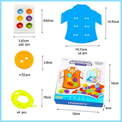 Kids Clothes Button Board Game - Educational Matching & Lacing Set | 5100