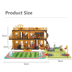 Wooden Animal Family School Playset - 273 PCS | FDE87392