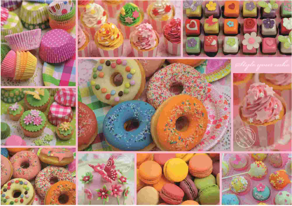 Educa 19904 - Sweet Treats Donuts & Cupcakes 500-Piece Jigsaw Puzzle | 19904