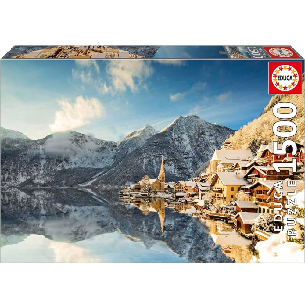 Educa 20284 - Winter Hallstatt Lake Reflection 1500-Piece Jigsaw Puzzle | 20284