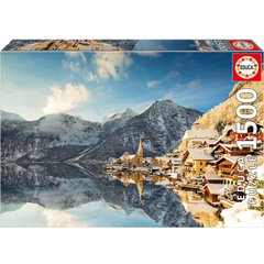 Educa 20284 - Winter Hallstatt Lake Reflection 1500-Piece Jigsaw Puzzle | 20284