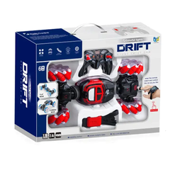Drift Stunt Twist RC Car - 1:16 4WD Deformation Remote Control Car with Lights - Red | DH666-68