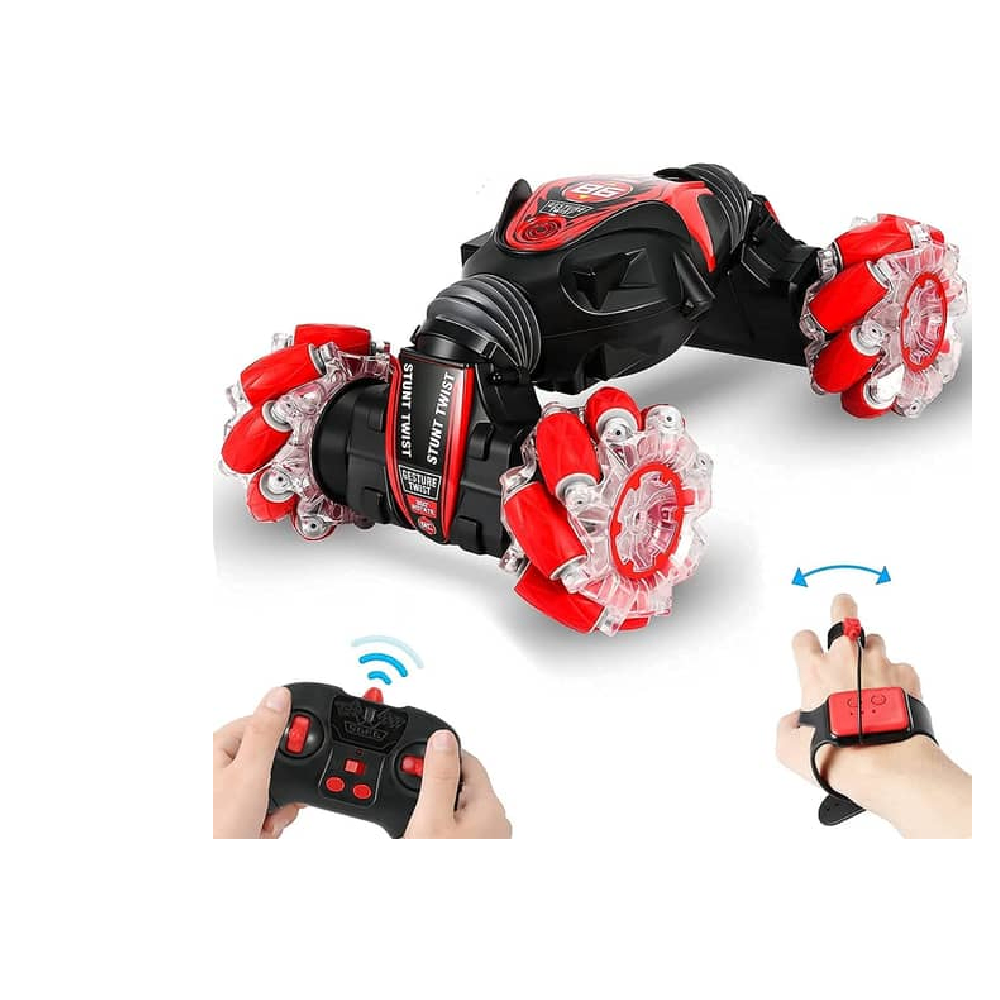 Drift Stunt Twist RC Car - 1:16 4WD Deformation Remote Control Car with Lights - Red | DH666-68