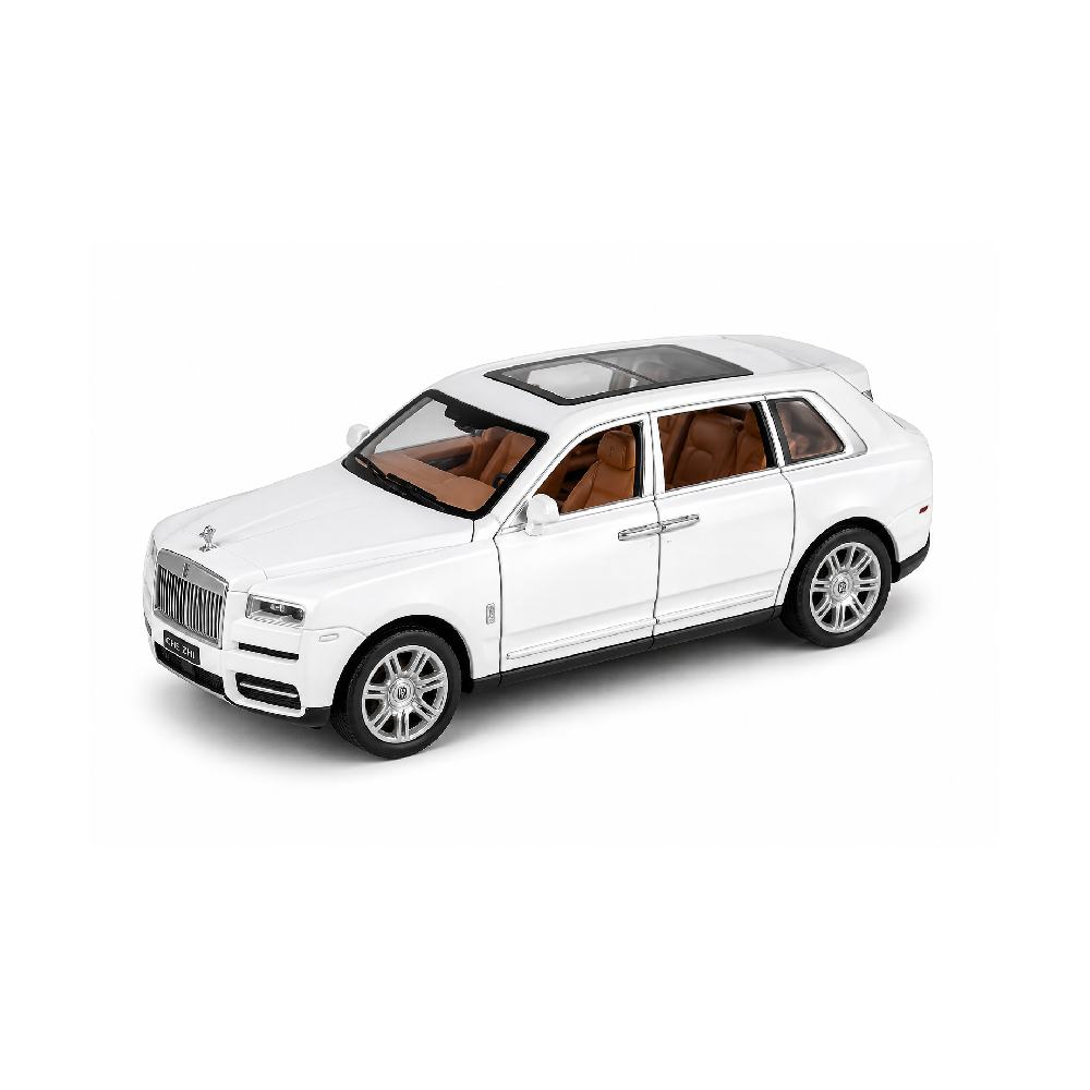 Luxury SUV Toy Car – White Die-Cast Model with Lights, Sound & Open Doors | HCL-906